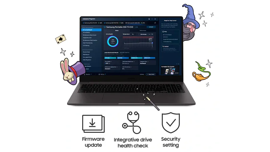 Dysk przenośny Samsung Portable SSD T5 EVO USB 3.2 Gen1 4 TB czarny